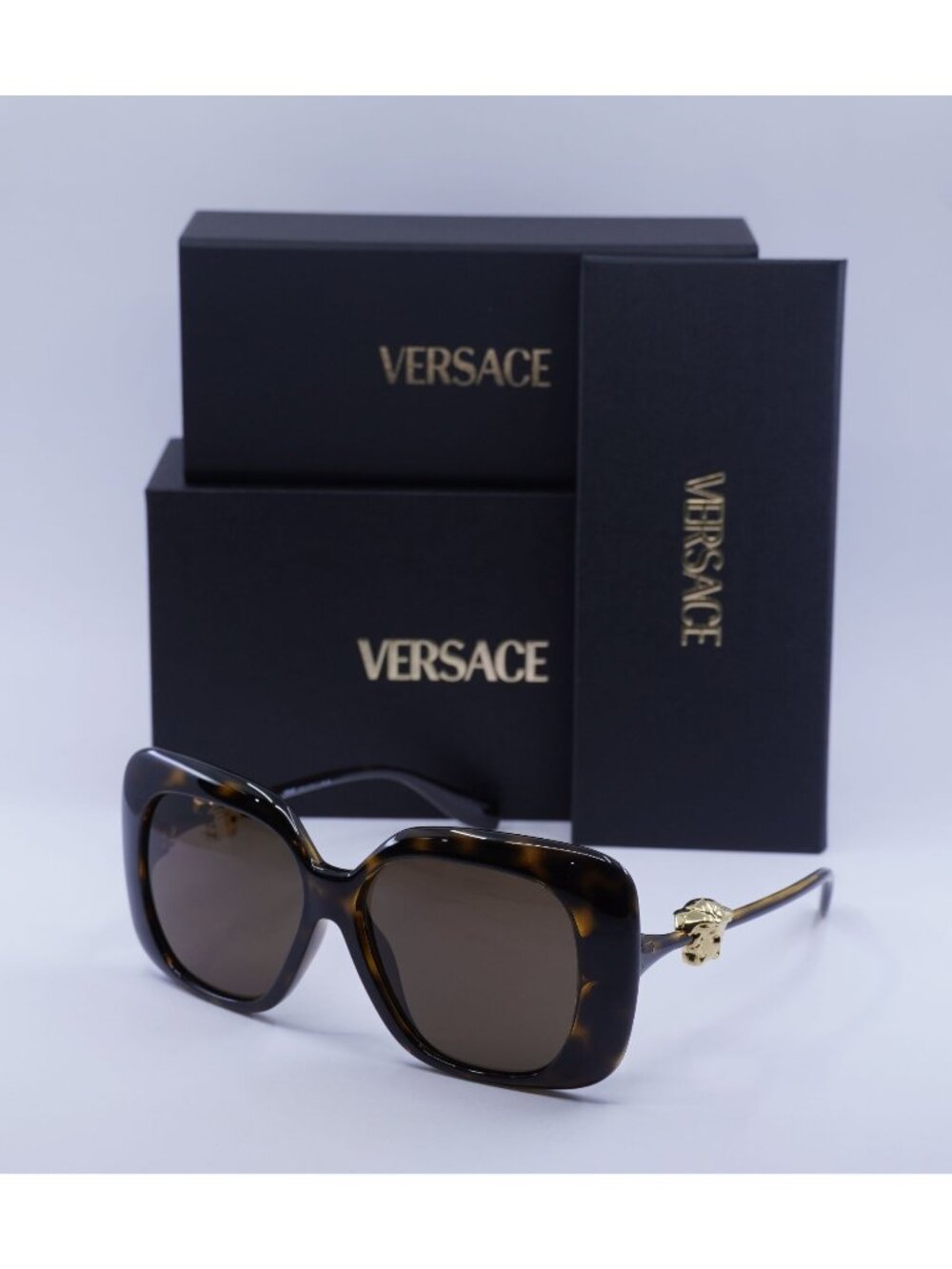 Versace VE4499U 108/73 Square Sunglasses - Havana / Brown
